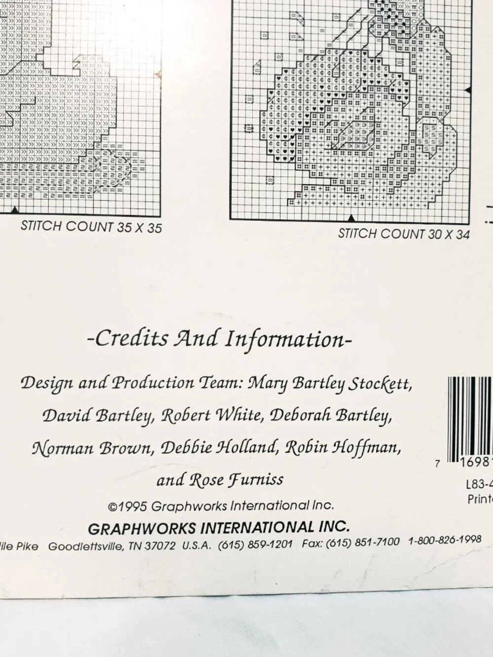 Towels for the Bath Cross Stitch Pattern Leaflet Graphworks International 1995